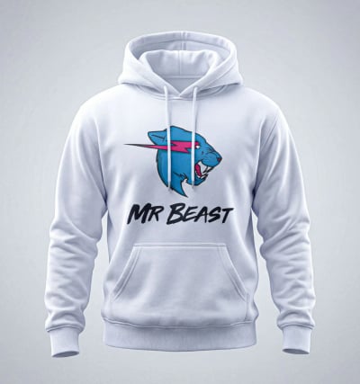 Buzo Hoodie Mr Beast Blanco