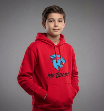 Buzo Hoodie Mr Beast Rojo