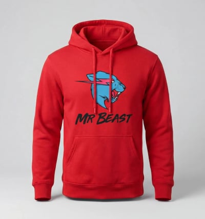 Buzo Hoodie Mr Beast Rojo