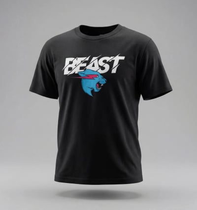 camiseta negra mr beast