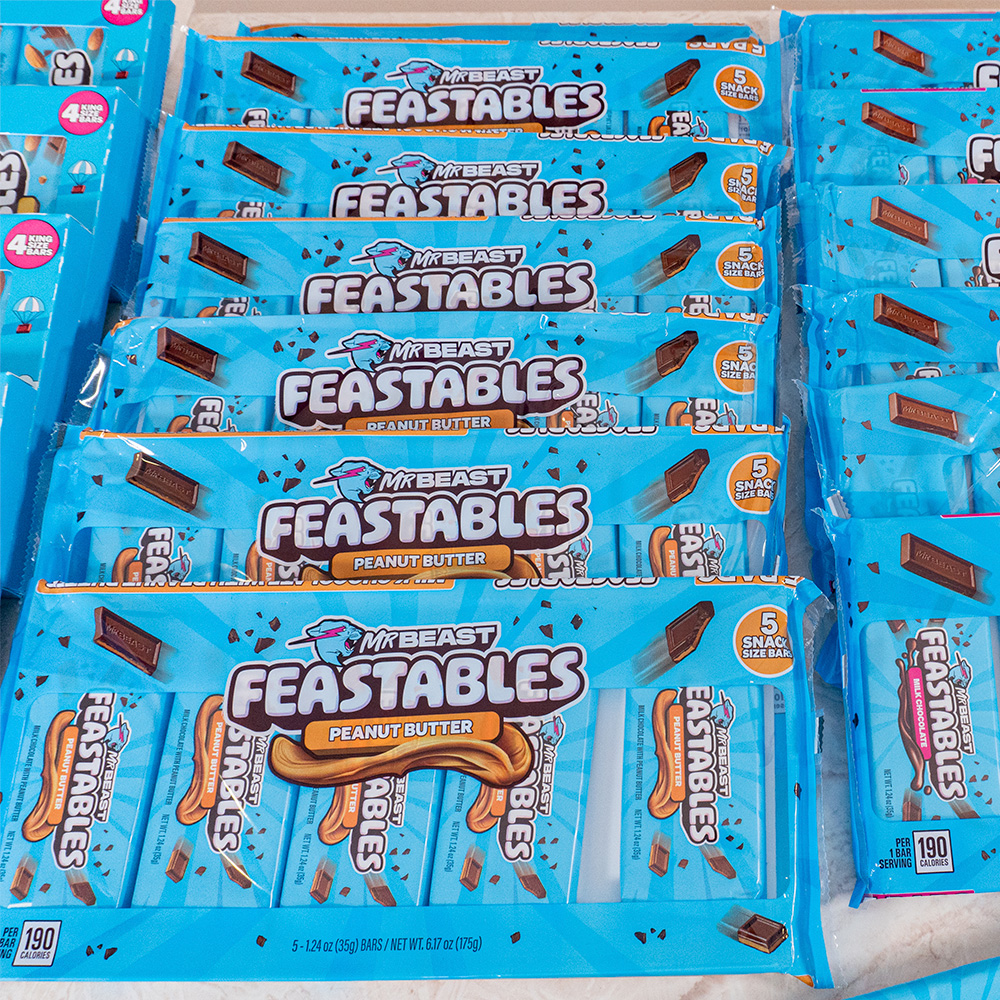 mr beast feastables chocolatinas pquete x 5 pequeñas