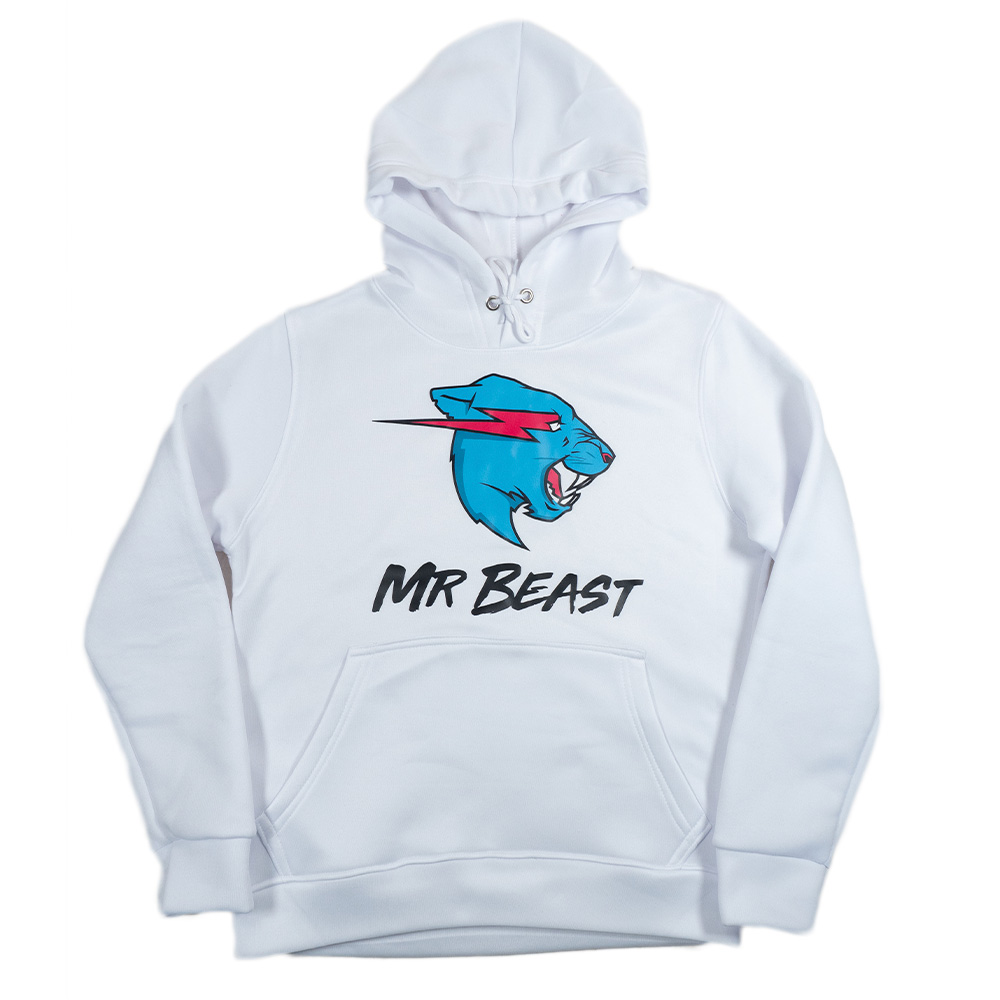 mr beast buzo hoodie blanco