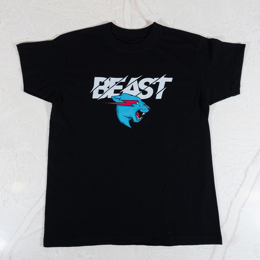 mr beast camiseta negra algodon